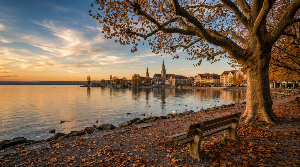 Austria (AI Generated) Konstanz (from Lake Constance) in Autumn